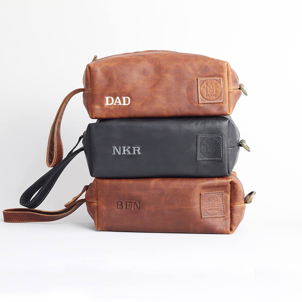 Gents leather wash bags