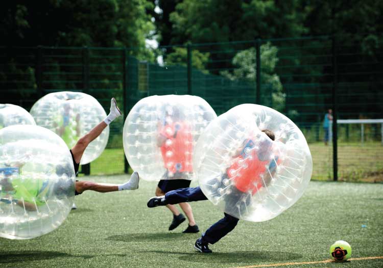 Men's stag Do - Zorbing and playing football